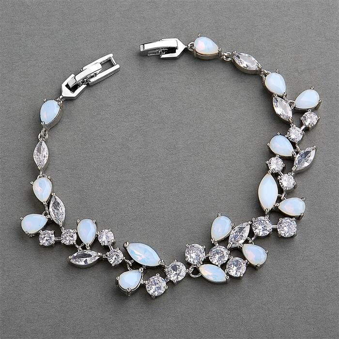 CZ and opal bracelet