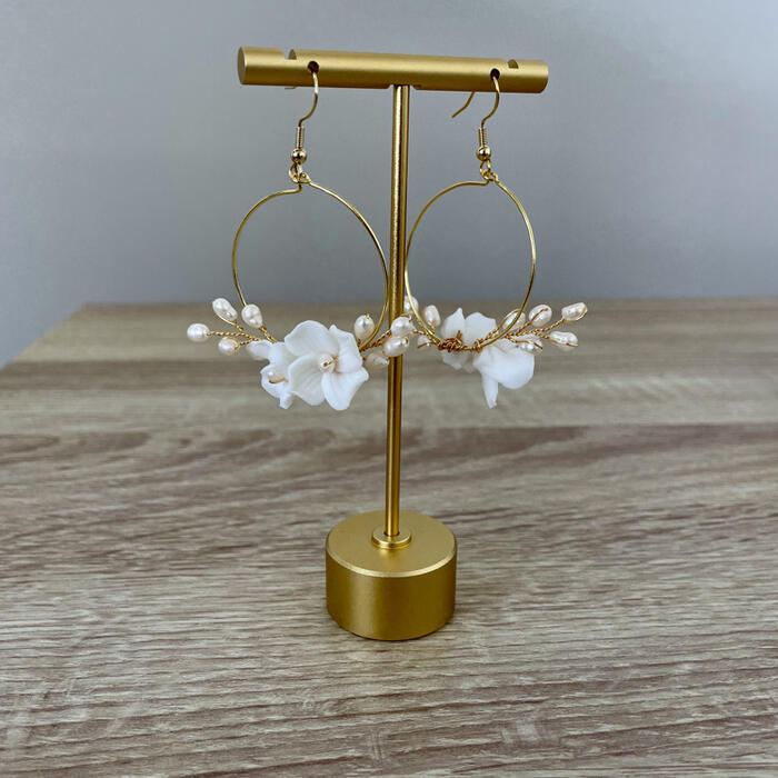 Pearl & Porcelain hoops